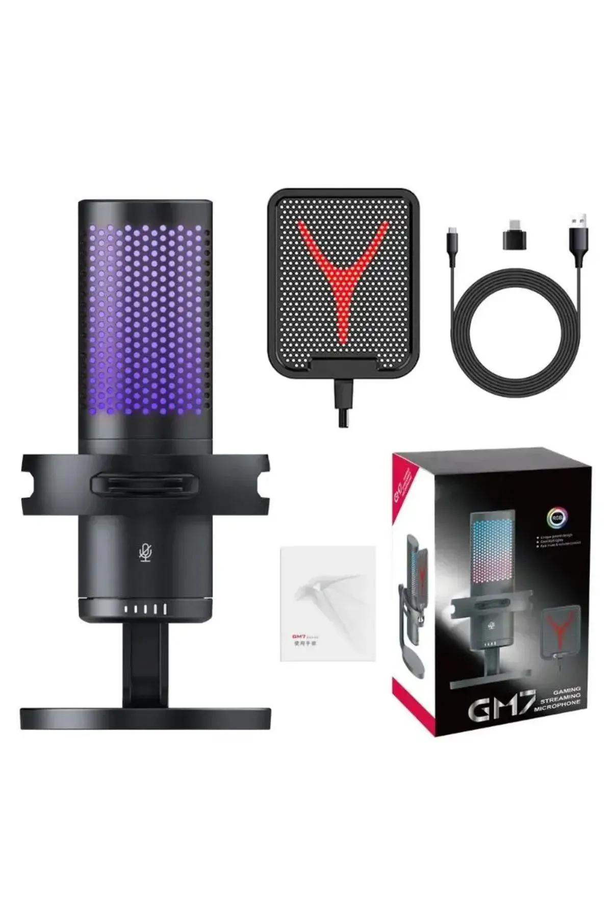 Yanmai Gm7-b Bilgisayar Masaüstü Mikrofon Semi Pro Tak Çalıştır Usb Kablolu Vlog Canlı Yayın 